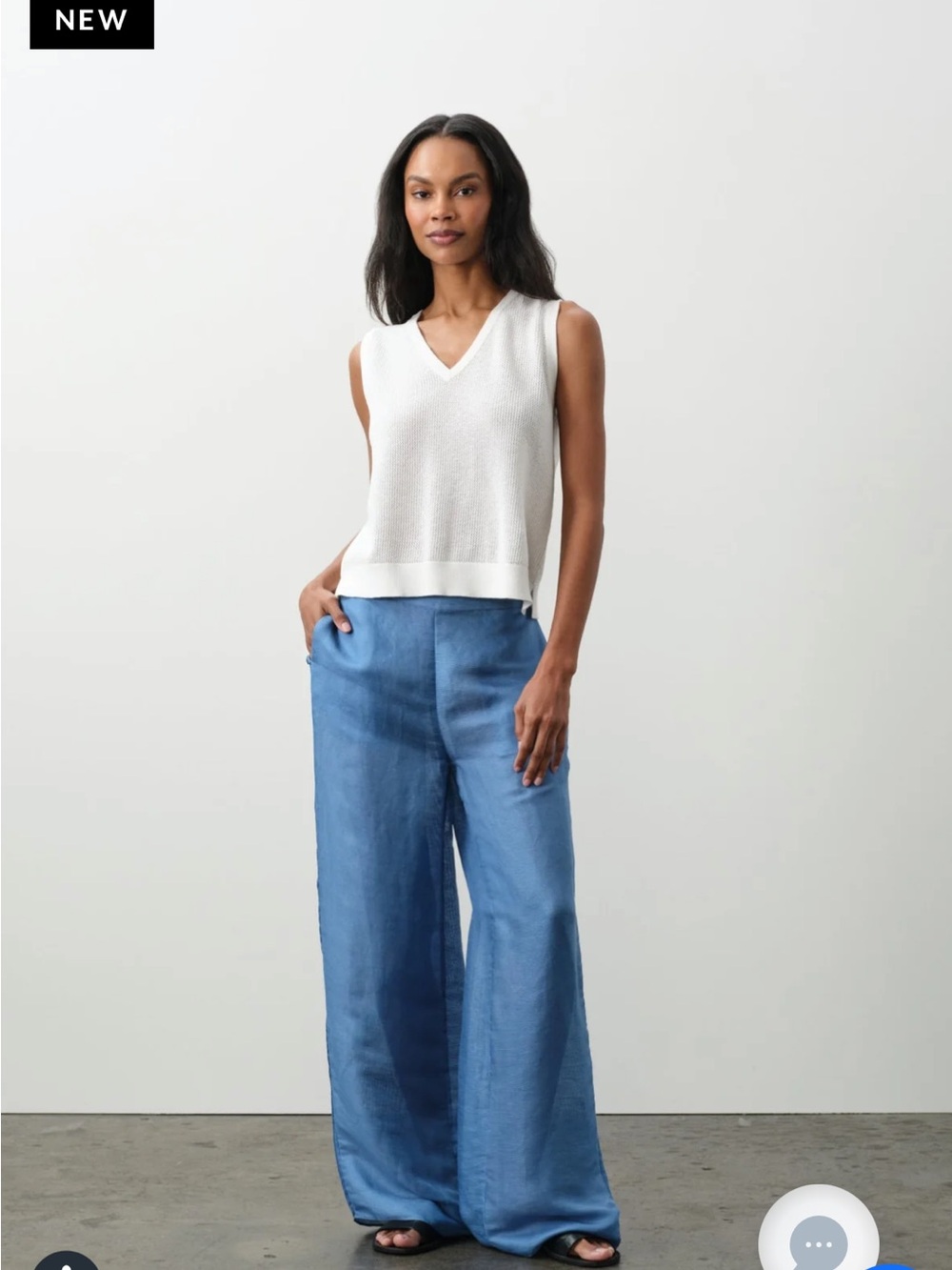 Naked Cashmere - Adara Linen Silk Pant - Mediterranean Blue